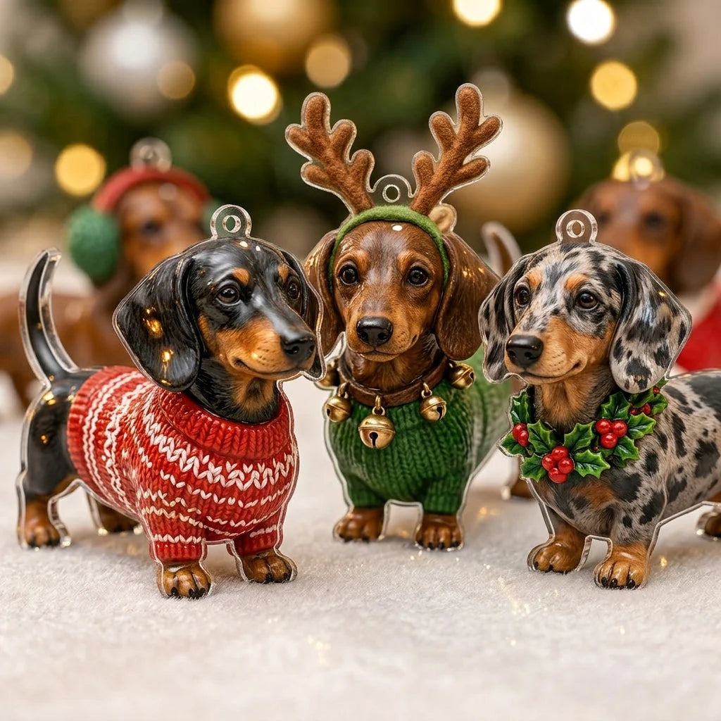 2026 Dachshund Christmas Advent Calendar โ 24 Festive Acrylic Ornaments for Dog Lovers