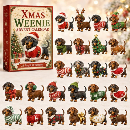 2026 Dachshund Christmas Advent Calendar – 24 Festive Acrylic Ornaments for Dog Lovers